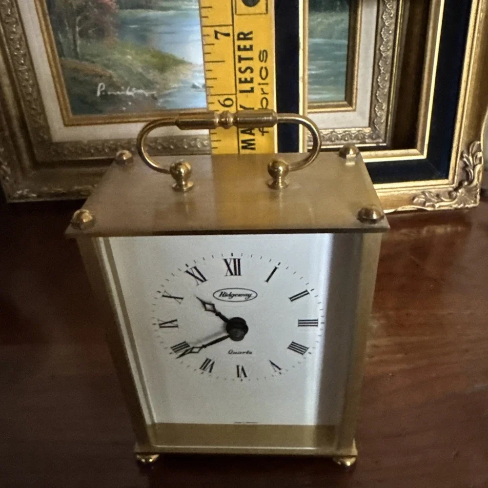 Ridgeway‎ Brass Carriage Clock Quartz Roman Numeral Made In Germany